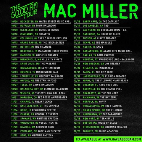 Mac Miller ‘GO:OD AM’ Tour Dates - Rap Radar